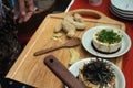 Woman cooking Homemade agedashi tofu with soy sauce