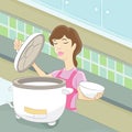 Woman Cooking Rice