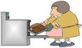 Woman Cooking A Turkey