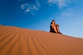 Woman at Coral Pink Sand Dunes Royalty Free Stock Photo