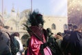 Woman in costume at the Venice Carnival, Italy