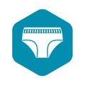 Woman cotton panties icon, simple style