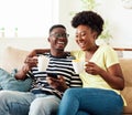 woman couple man happy happiness love black young lifestyle together romantic boyfriend girlfriend smartphone mobile Royalty Free Stock Photo