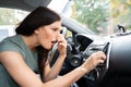 Woman Covering Her Nose From Bad Smell Royalty Free Stock Photo