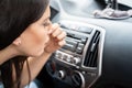 Woman Covering Her Nose From Bad Smell Royalty Free Stock Photo