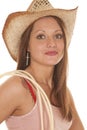 Woman cowgirl hat rope close Royalty Free Stock Photo