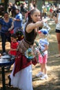 Woman Creates Bubble Art Renaissance Festival MD Royalty Free Stock Photo