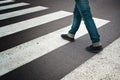 Woman crossing street