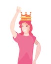 Woman with crown girl power