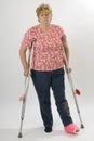 Woman on crutches