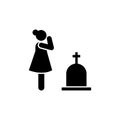 Woman cry weep funeral widow icon. Element of pictogram death illustration