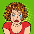 Woman crying human emotions