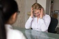 Woman crying after losing job Royalty Free Stock Photo