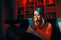 Woman Crying Reading a Text Message from Ex-Boyfriend Royalty Free Stock Photo