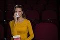 Woman crying while watching movie Royalty Free Stock Photo