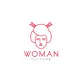 Woman culture japan hair traditional logo design