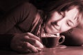 woman with a cup of coffe Royalty Free Stock Photo