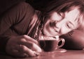 Woman with a cup of coffe Royalty Free Stock Photo
