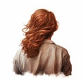 Romantic Illustration Of A Woman With Long Red Hair