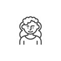 Woman with curly hair line icon Royalty Free Stock Photo