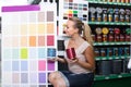 Woman customer in housewares hypermarket