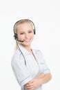 Woman customer service worker, call center operator Royalty Free Stock Photo