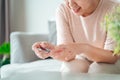 Woman cutting fingernails using nail clipper, Healthcare, Beauty Concept