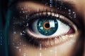 Eye woman concept technology vision computer scan future secure digital iris futuristic Royalty Free Stock Photo