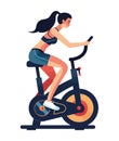 Woman cycling for fun, speed and health