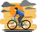 Woman Cycling sunset Graphic 