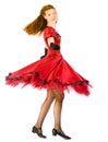 Woman dance in red dress