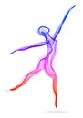 Woman dancer, ballerina, elegant silhouette