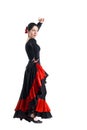 Woman dancer in a black dress