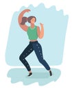 Woman dancer move. Royalty Free Stock Photo