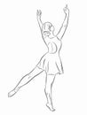 Woman dancer,vector illustration Royalty Free Stock Photo