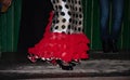 The woman dances the flamenco on the tables called Tablao Flamenco Royalty Free Stock Photo