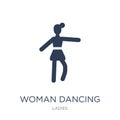 Woman Dancing Ballet icon. Trendy flat vector Woman Dancing Ball