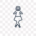 Woman Dancing Ballet vector icon isolated on transparent background, linear Woman Dancing Ballet transparency concept can be used