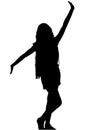 woman dancing body expression contemporary ballet dance silhouette illustration mocup