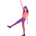 Woman dancing party vector happy music people