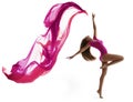 Woman Dancing Sport, Girl Dancer Flying Cloth Royalty Free Stock Photo