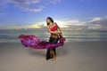 Woman dancing with a veil Royalty Free Stock Photo