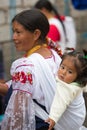 Woman and daughter at the Otavalo market, Ecuador Royalty Free Stock Photo