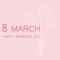 Woman day background, 8 march flower card vector