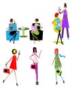 Woman day lifestyle icons Royalty Free Stock Photo