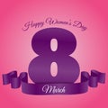 Woman day 8 march pink violet card eps 10