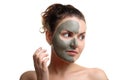 Woman deals on the face mask