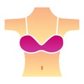 Woman decollete flat icon. Female body color icons in trendy flat style. Girls figure gradient style design, designed