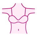 Woman decollete flat icon. Female body pink icons in trendy flat style. Girls figure gradient style design, designed for