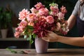 Valentine woman floral bouquet work profession florist wedding beautiful fresh owner